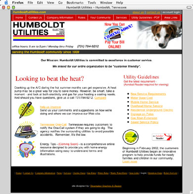 Humboldt Utilities' website